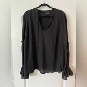 Eloquii Women’s Plus Size Ruffle Detail Blouse w/ Ties. Size 18